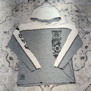 American Fighter Gray and White Hoodie